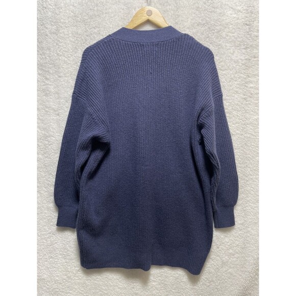 Aerie XS Women's Blue Button-Up Cardigan Sweater with Pockets Balloon Sleeve - Picture 5 of 9